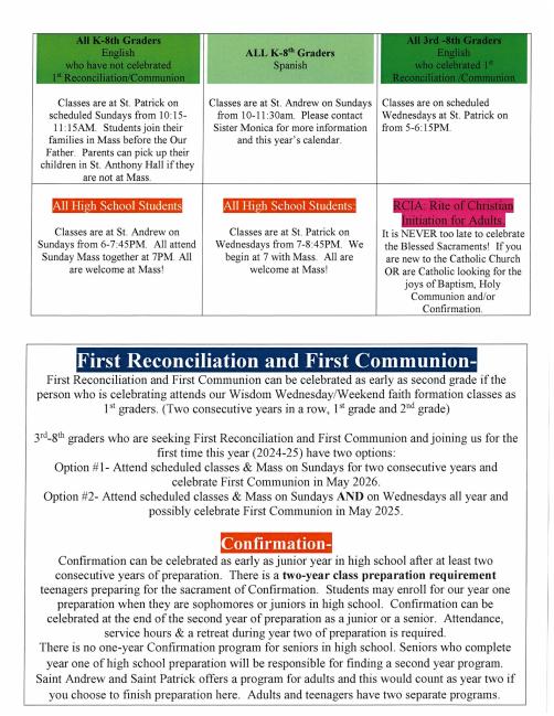 2024 25 Sacrament Requirement English